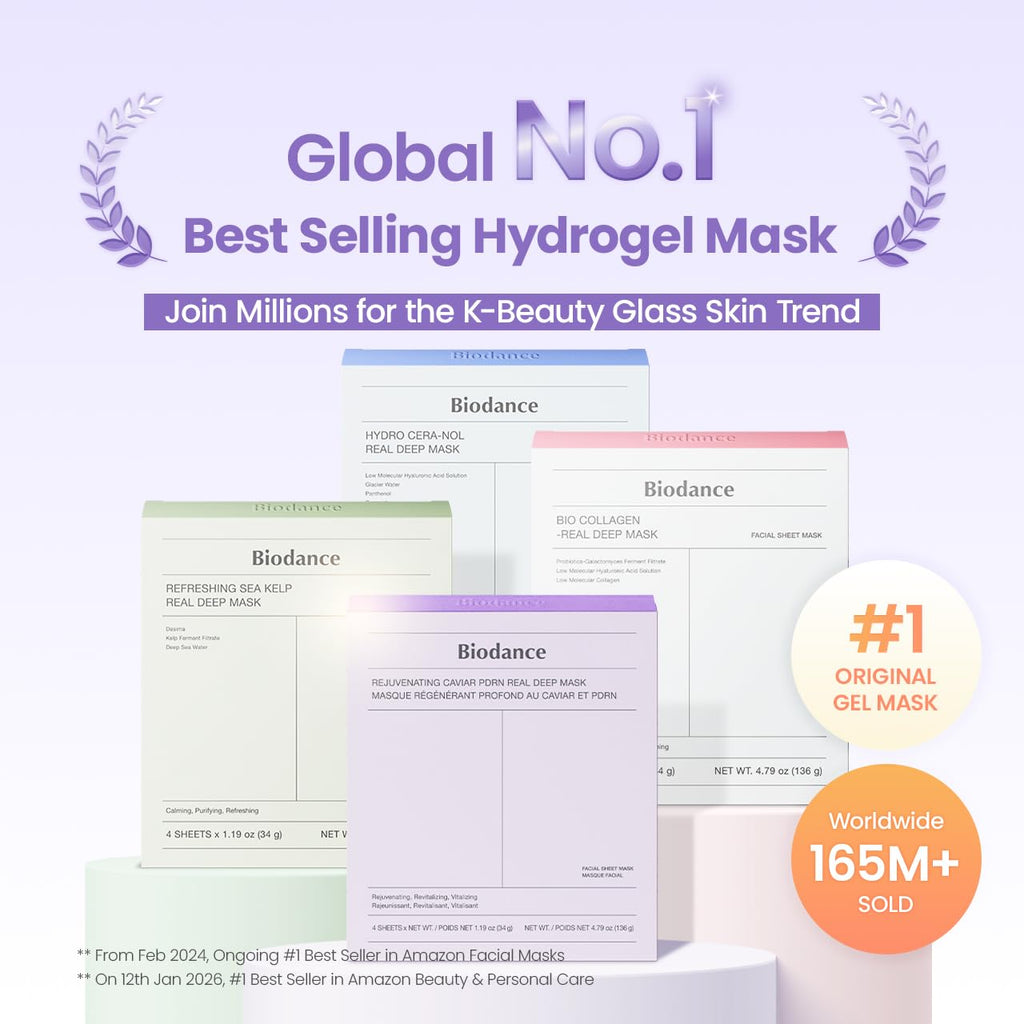 BIODANCE Bio-Collagen Real Deep Mask, Hydrating Overnight Hydrogel Face Mask, Pore Minimizing, Plumping, Elasticity Improvement, Korean Skin Care, Self Care Gifts for Women | 1.19oz(34g) x 16ea