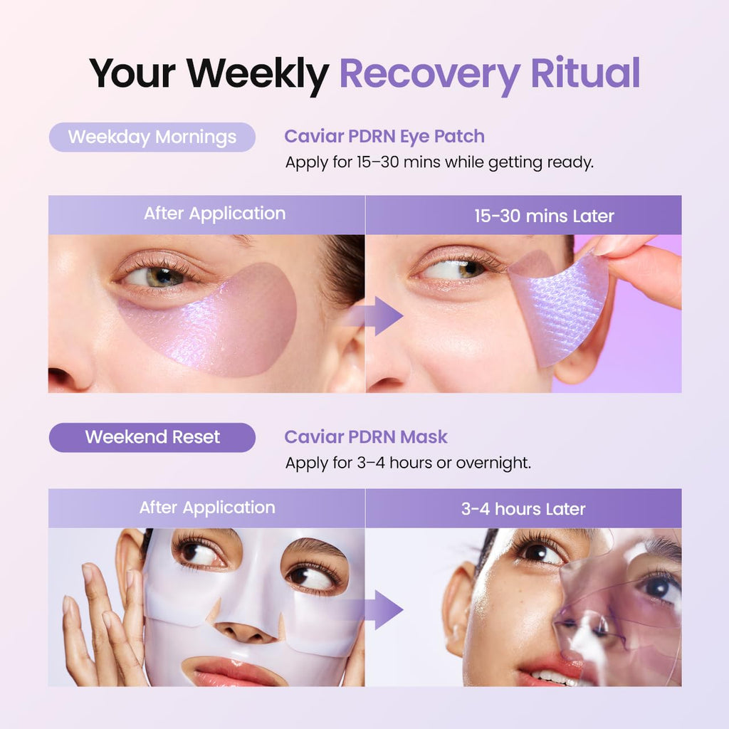 BIODANCE Caviar PDRN Brightening Set: Real Deep Mask & Eye Patches Set, Under Eye Dark Circles & Puffy Eyes, Korean Skincare Routine for Dullness, Glass Skin, Skin Care Gift Set